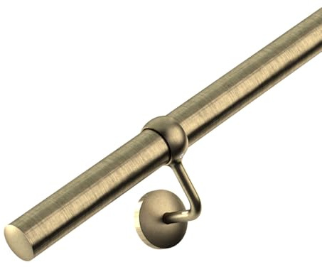 3,6 m Geländer Treppengeländer Kit - Antik Messing Schiene & Halterungen | Komplettes Geländer-Set, FIRA getestet und BS 6180:2011 Beschwerde, 10 Jahre Garantie, langlebige Konstruktion