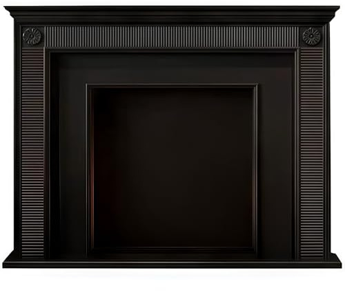 Soggiorno Cornice for caminetto tradizionale in legno massello con accenti decorativi a rosetta Decorazione(Piccolo)