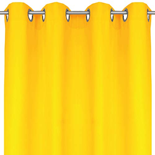 Bestlivings Blickdichte Gelbe Gardine mit Ösen in 140x145 cm (BxL), in vielen Größen und Farben