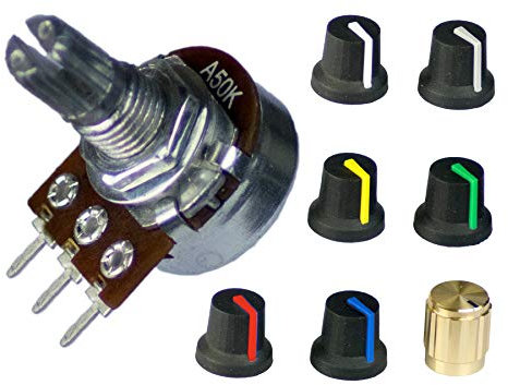 Potentiometer mono logarithmisch 1K | 2,2K | 5K | 10K | 22K | 50K | 100K | 220K | 500K | Drehregler Poti Pins (100K)