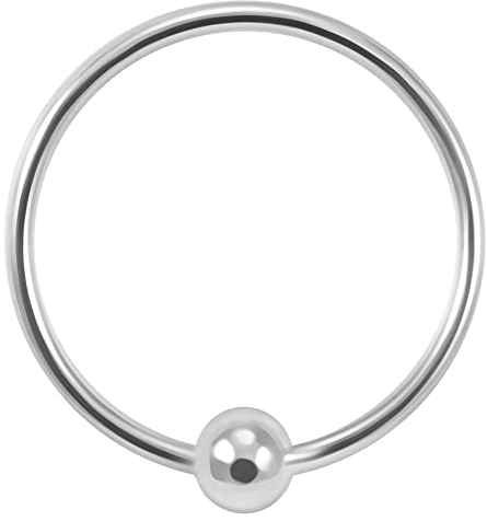 925 Sterling Silber Nasenring Nasenpiercing mit Kugel 10MM Durchmesser - Befestigte Kugel Nase Ring Piercing