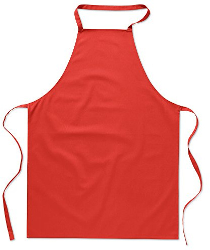 eBuyGB Pack of 1 Catering Cooking Plain Chef's Unisex Kitchen Apron, Cotton, Red