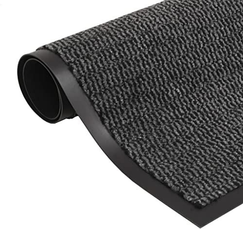 vidaXL Paillasson Rectangulaire Tapis de Sol Antidérapant Tapis de Porte Tapis d'Entrée Couloir Interieur Anti-poussière 80x120 cm Anthracite