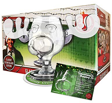 3er Set Griswold Moose Mug Elchglas inklusive Untersetzer Family Christmas