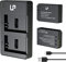 LP-E12 Battery Charger Pack, LP 2-Pack Battery & Dual Slot Charger, Compatible with Canon EOS M100, M50, M10, M2, M, Rebel SL1, 100D, PowerShot SX70 HS, Kiss M, Kiss X7 & More