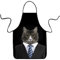 VIPbuy Kochschürze Küchenschürze Grillschürze schwarze lustige Schürze Damen Männer Herren Erwachsene Ehepaar Katze Schürze waschbar schwarz