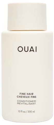 OUAI Fine Conditioner. This Lightweight Conditioner Gives Fine Hair Softness, Bounce and Volume. Made with Keratin and Biotin. Free from Parabens, Sulfates, and Phthalates (10 oz)