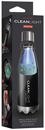 KeySmart CleanLight Bottle- Botella de Agua Isotérmica (negra)