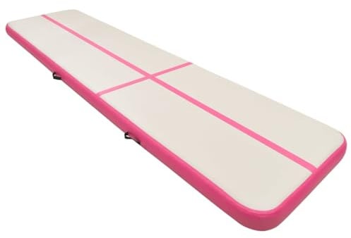 vidaXL Gymnastikmatte Aufblasbar mit Pumpe Turnmatte Tumbling Matte Training Fitnessmatte Yogamatte Trainingsmatte 700x100x20cm PVC Rosa
