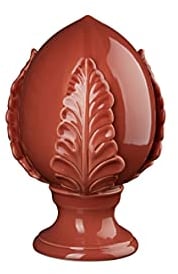 Baroni Home Pumo Pugliese Colorato, Pumo Decorativo in Porcellana Dipinta a Mano, Colore Rosso Corallo, Misure 9X9X14 cm