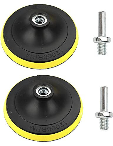 SI FANG Paquete de 2 almohadillas de respaldo de gancho y bucle de 5 pulgadas con adaptador de taladro de rosca M14, disco de lijado para pulido de coche, placa de respaldo para amoladora angular,