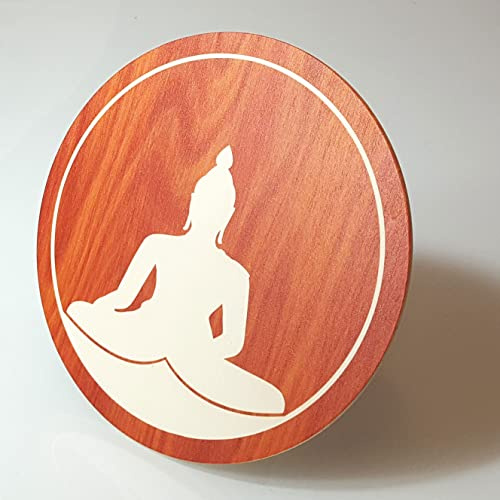 Holzbild · Buddha · Ø 21cm · zum Hinstellen/Aufhängen · Aufsteller Symbol Lehre Erleuchtung Ruhe Entspannung Meditation · Geschenkidee Geburtstag Ostern Danke · Deko Wandbild Naturprodukt