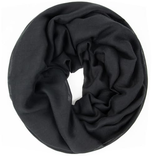 Gloop Damen edler einfarbiger Loop Schal Schlauchschal,Unifarben Tuch, leichter Schlauchschal 01122-01123-P