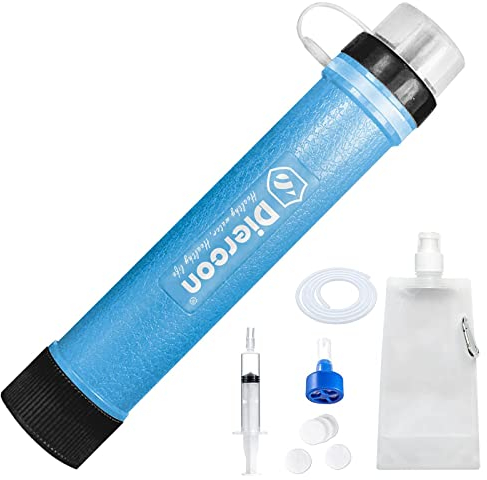 Zwbfu Paille de filtration, paille de filtre à eau personnelle, matériel portable de filtration à 3 étapes pour Beber Camping Randonnée Chasse et préparation aux urgences
