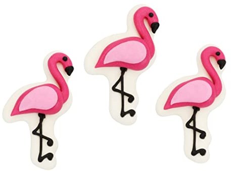 Flamingos flache Zuckerdekore, 6 Stück