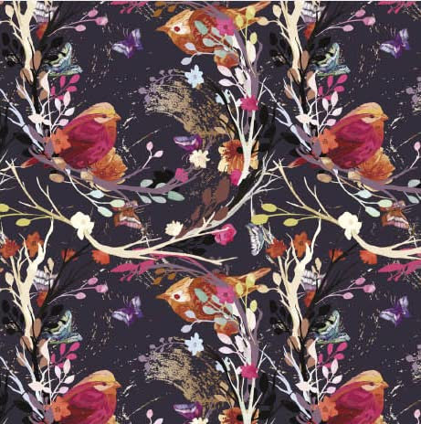 HEKO PANELS Stoff Oxford Wasserdichte Meterware CanvasPolyester Stoff Zum Nähen Nähstoffe Möbelstoffe Dekostoffe Handwerken Wasserabweisend Blickdicht Vogel Blumen Bunt 100 x 155 cm