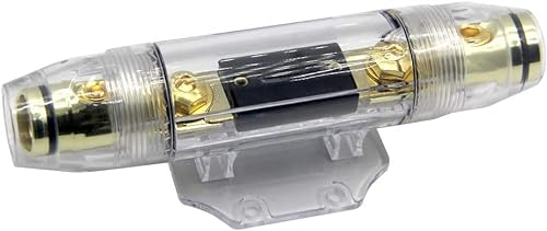 RKURCK 200A 0/2/4 Gauge AWG Car Auto Audio Amplifier 1 In 1 Out Distribution Fuse Block ANL Fuse Holder Cable Blocks Distribution Holder Gold Plate