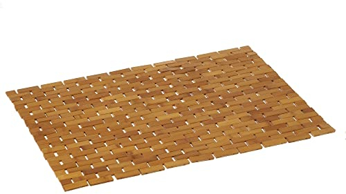 Alfombra de Ducha Antideslizante de Mosaico de bambú Natural de 60x42 cm