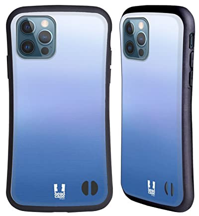 Head Case Designs Blu Sfumature Custodia Cover Ibrida Compatibile con Apple iPhone 12 / iPhone 12 PRO