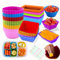 48 Moule Muffins en Silicone Réutilisables, Moules de Cuisson En Silicone, Antiadhésifs Qualité Alimentaire Moules à Cupcakes En Silicone, pour Gâteaux, Glaces, Puddings, Gelée