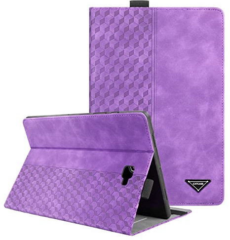 CXTCASE Funda para Samsung Galaxy Tab A6 10.1 Pulgadas 2016, PU Protectora Carcasa con Función de Soporte para Samsung Galaxy Tab A6 10.1 2016 (SM-T580/T585), Púrpura