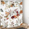Yorida Rustikaler Herbst Duschvorhang Set für Badezimmer Boho Aquarell Kürbis Duschvorhang Thanksgiving Ernte Bad Vorhang Bauernhaus Blumen Blätter Badewanne Zubehör Dekor 60 x 72 mit 10 Löchern