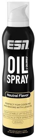 ESN 2 Kalorien Ölspray, Rapsöl, 200 ml, 800 Sprühstöße, zum Backen, Kochen & Grillen geeignet