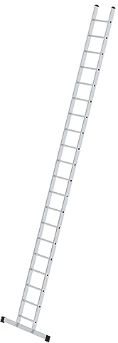 PROREGAL Sprossen-Anlegeleiter mit Standard-Traverse | 20-Sprossen | Leiter, Teleskopleiter, Trittleiter, Bockleiter, Sprossen-Doppelleiter