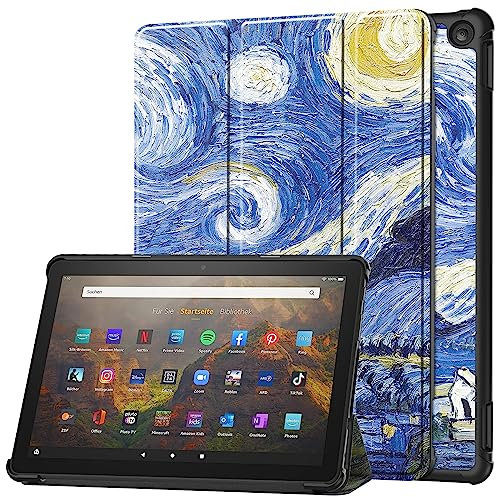 YBROY Cover per Amazon Fire HD 10 2023 Tablet, con Auto Sveglia/Sonno, Funzione Stand, Chiusura Magnetica, Ultra Sottile Case Custodia per Amazon Fire HD 10 2023.(Cielo Stellato)