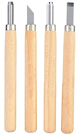 Juego de 4 Piezas para Tallar Madera, Cuchillo para Tallar con de Madera, Cinceles para Trabajar la Madera Comfortale, Herramientas de Grabado de Madera y Metal (traje 4)