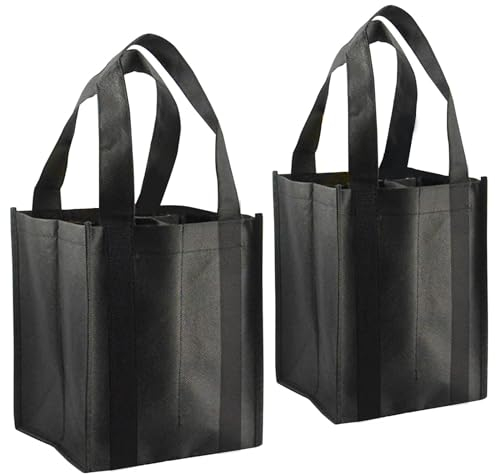 GWAWG 2 Sac à Bouteilles, 6/4 Sacs Porte-Bouteilles de Vin, Sac à Main pour Bouteilles de Vin, avec Poignée de Transport, Idéal pour la Pêche, Camping, Tourisme, Shopping, Rangement