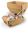 5x Kartonbox für Geschenkkörbe ohne Deckel 34x23x11cm - Weihnachtsgeschenke, Ostern, Vatertag, Muttertag, für Firmengeschenkkörbe und Geschenke für Familie und Freunde