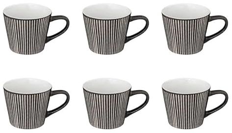 Secret de Gourmet - Lot de 6 Mugs en Céramique Maya 40cl Gris