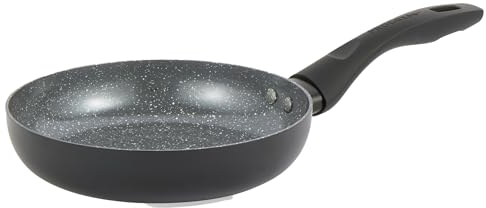 Progress Poêle Induction 20cm, Poêle Antiadhésive Non Toxique en Céramique Marbrée, Poêle à Frire Compatible Tous Feux, Aluminium avec Répartition Homogène de Chaleur, Noir
