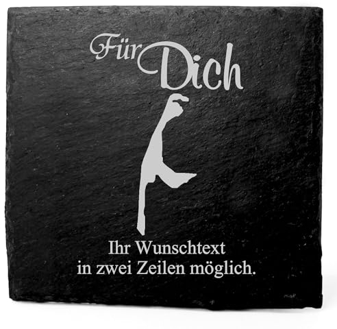 Deko Schiefer Untersetzer personalisiert Insel Sylt - Für Dich - 11x11cm Schwarz Bierdeckel Tischdeko Bieruntersetzer Weinuntersetzer