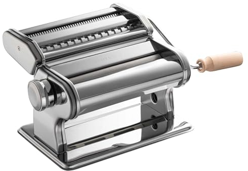 Fante's Macchina per pasta larga, Deluxe a manovella con rulli resistenti per pasta fresca, spaghetti, fettuccine, dal 1906