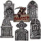 6 Stück Halloween Schaumstoff RIP Friedhof Grabsteine Set,42cm Halloween Grabstein Hofschilder Dekorationen mit Erdspießen Halloween Deko Outdoor Garten für Halloween-Party,Spukhaus, Rasen im Freien