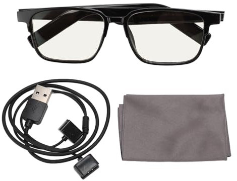 Xiuganpo Lunettes Intelligentes sans Fil, Haut-Parleur à Oreille Ouverte étanche IP5, Commande Vocale, connectivité Facile Commande Vocale à Deux Microphones Lunettes de (Verres