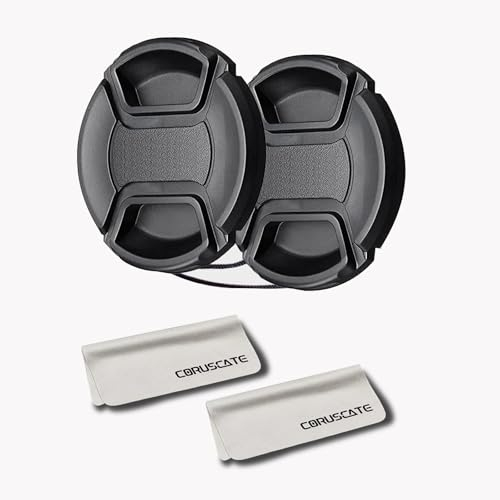 2pcs 46mm Objektivdeckel Abdeckung entfernen+2pcs Objektivreinigungstuch Kompatibel mit Allen 46mm Marken mit Kameraobjektiven.