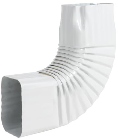 Mzcvriru Downspout Gutter Elbows 2x3, Angle of 90 Degrees, Low Gloss White（Style B“Side Elbows”）