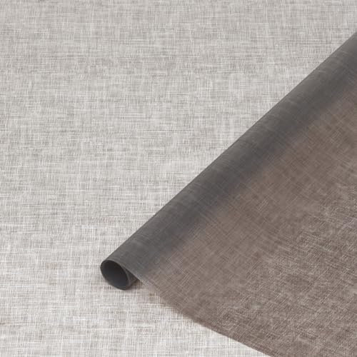 Film vitrostatique pour vitre Décoratif Look Textile 150 x 67,5cm Gris | Film Fenêtre Anti-Regard, occultant, Brise Vue | Electrostatique