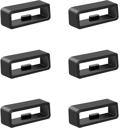 LICQIC Silicone Watch Strap Keeper, Smartwatch Band Retainer Loop, Replacement Fastener Rings, 6 Pcs 20 mm