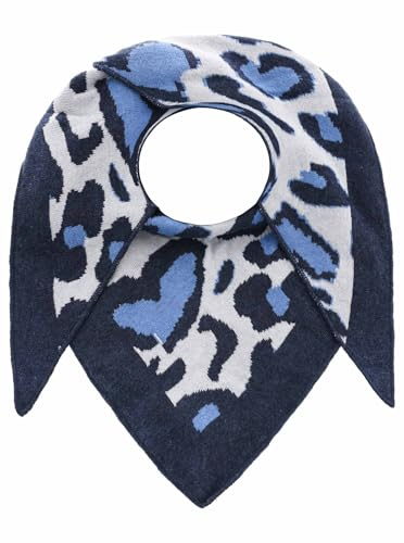 Zwillingsherz Dreieckstuch Stola Schal mit Kaschmir und Wolle für Damen - Hochwertiges Cashmere Halstuch Leo Animal Muster - Damenschal Herbst Winter