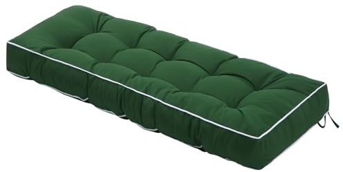 Maphissus Outdoor Bench Cushion with Ties,Weather Resistant Thick Tufted Garden Seat Pad,144x45x10cm