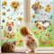59 Stück Fensterbilder Frühling Selbstklebend, PVC Fensterfolie Bunt mit Schmetterling, Frühlings Sommer Fensterdeko, Aufkleber Blumen Fensterbilder Kinderzimmer, Fensterbild für Glasscheiben