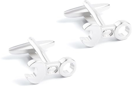 Cufflinks Personalized Mens Tie Clip Silver Silver Plated Spanner 20.5X9.5cm Jewelry for Husband Dad Valentines Day Business Fathers Day
