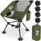 JONRRYIN Campingstuhl Faltbar, Strandstuhl Faltbar Tragbare Camping Klappstuhl mit Beide Seitentaschen 3 Stufen der Höhenverstellung und Mesh Rückwand für Outdoor, Camping, Picknick (1, Grün)
