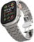 BUDAY Correa de acero inoxidable para Apple Watch Ultra 2 Band 49 mm 45 mm 44 mm 42 mm, correa de metal con cierre plegable para Apple Watch Series 9 8 7 6 5 4 3 2 1 Ultra/Ultra 2 Men(Frosted Titanium