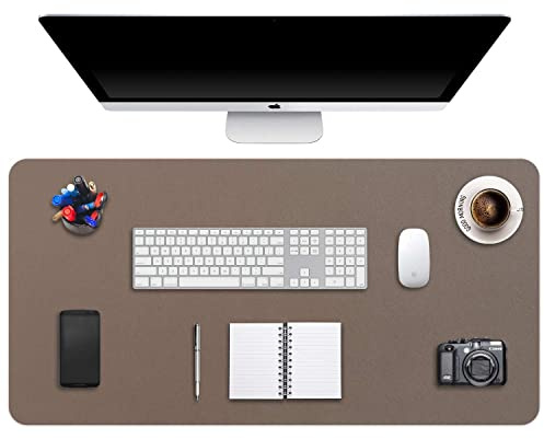 DOBAOJIA Große Schreibtischunterlage XXXXL, Schreibtischmatte, Desk Pad, Schreibtischschutz, Schreibblock, für Laptop/Tastatur/Maus, PU Leder Wasserdicht + Wildleder Rutschfest 120 x 43cm