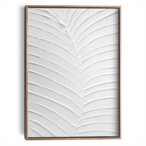 Geprägtes Gemälde - Nussbaumfarbe, Blattadern, Wohnzimmer, MDF, 40 x 30